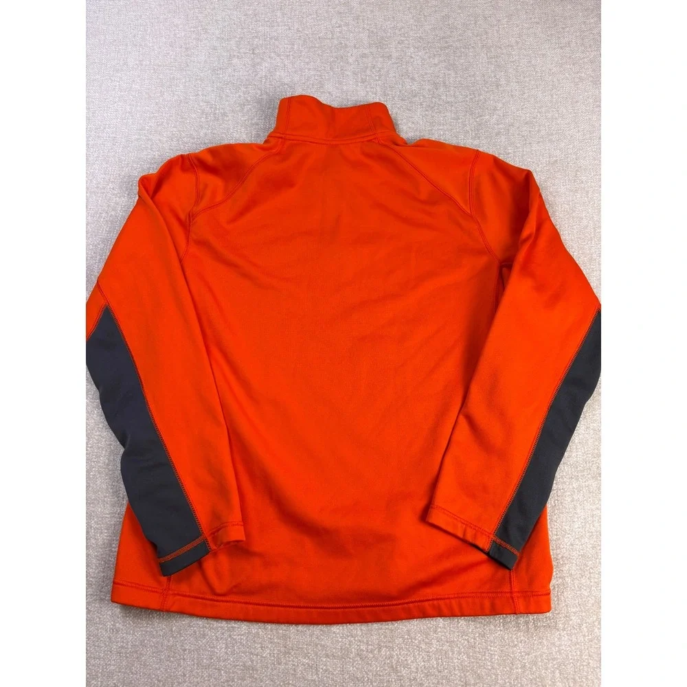 Nike Therma-FIT Mens Large Orange Quarter Zip Pullover Fleece Training Top 3231